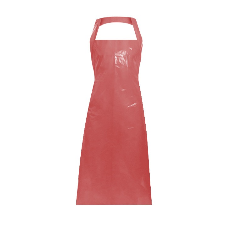 Disposable Plastic Apron PE G80 Red 76x120cm (100 Units)  