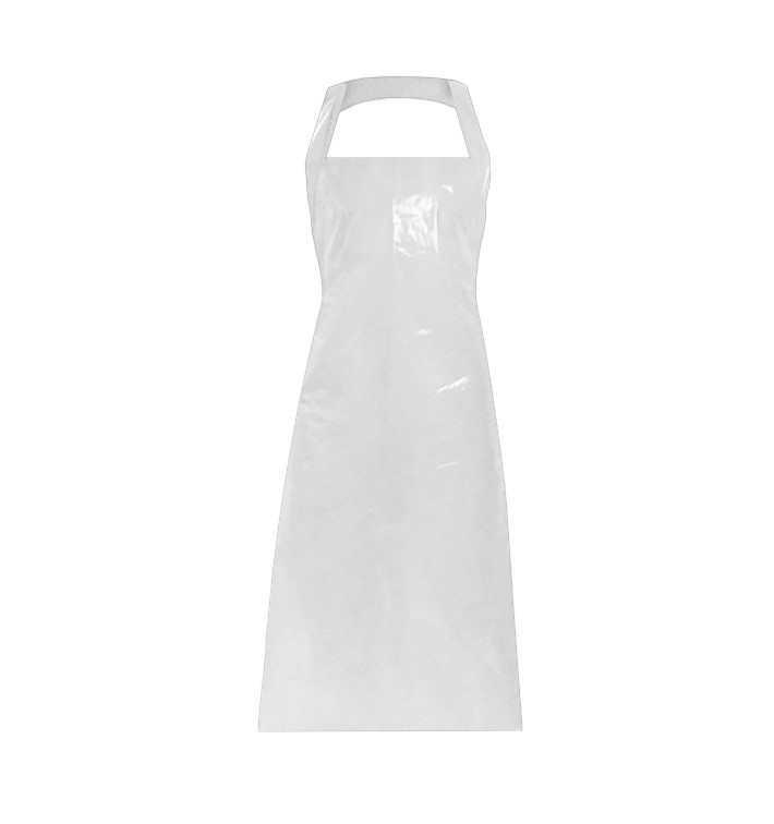 Disposable Plastic Apron PE G100 White 76x120cm (100 Units)  