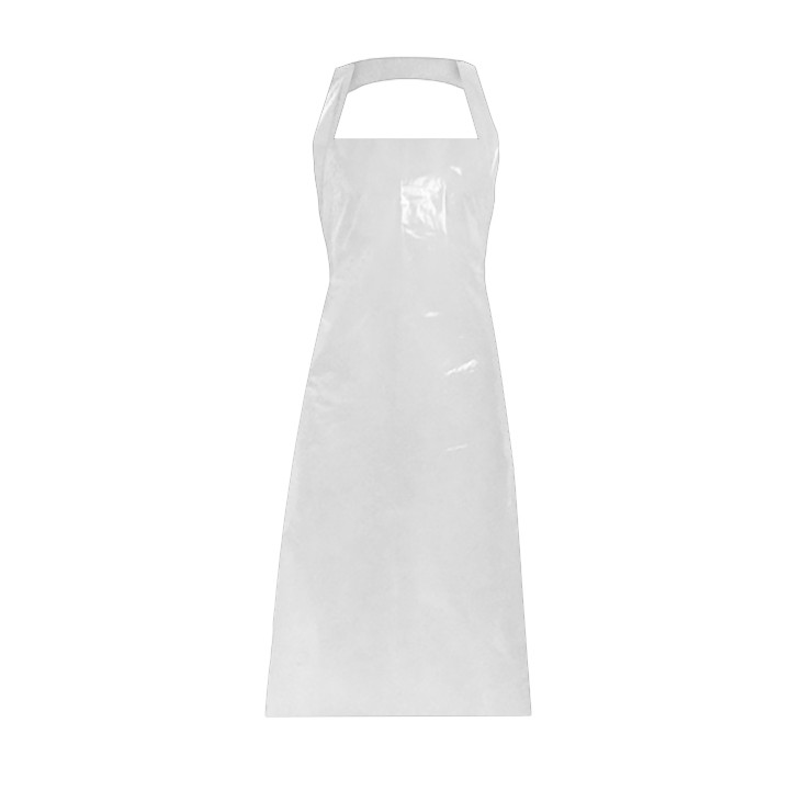 Disposable Plastic Apron PE G100 White 76x120cm (100 Units)  