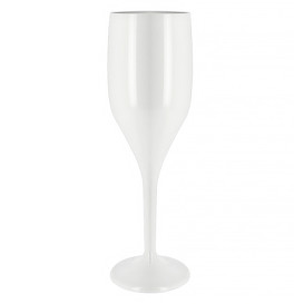 Reusable Plastic Flute Sparkling Wine White SAN 150ml (1 Unit) 
