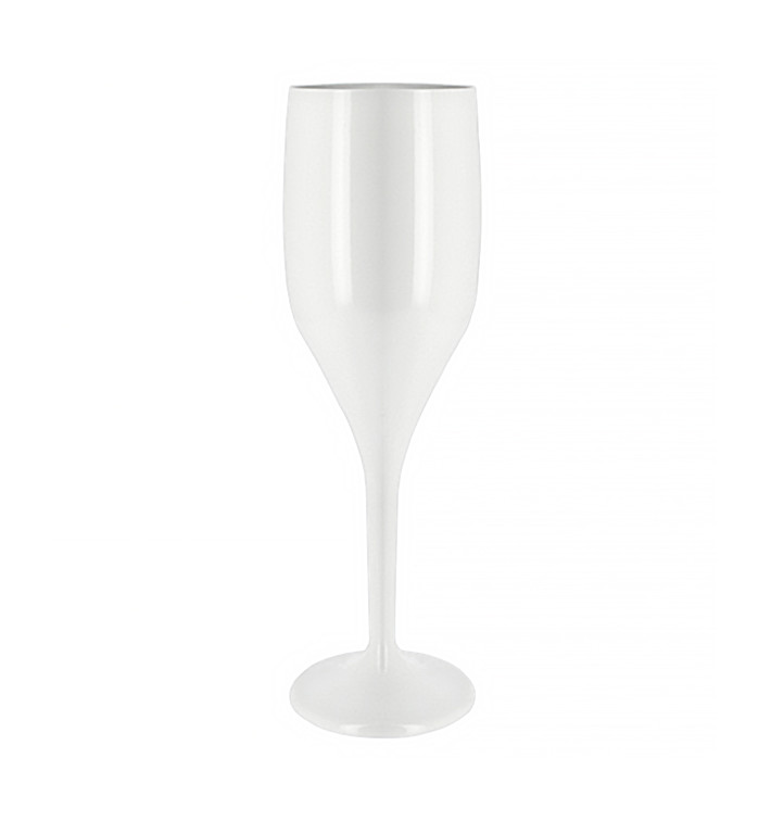 Reusable Plastic Flute Sparkling Wine White SAN 150ml (1 Unit) 