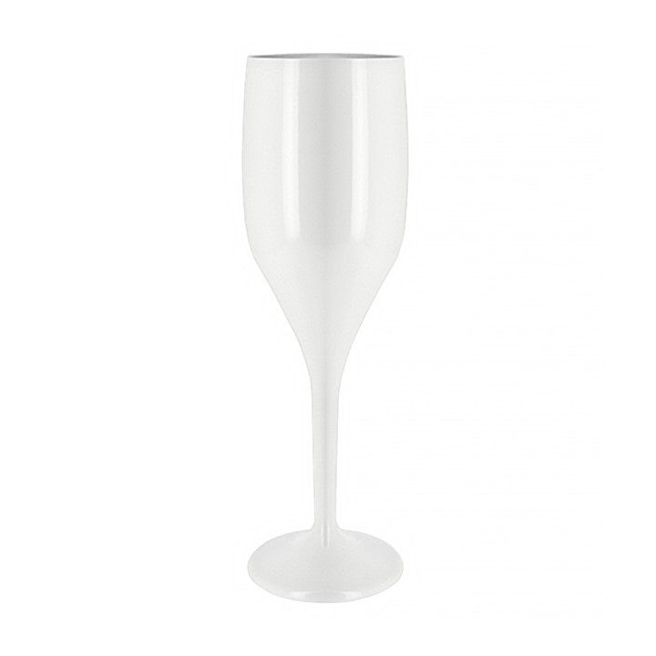 Reusable Plastic Flute Sparkling Wine White SAN 150ml (1 Unit) 