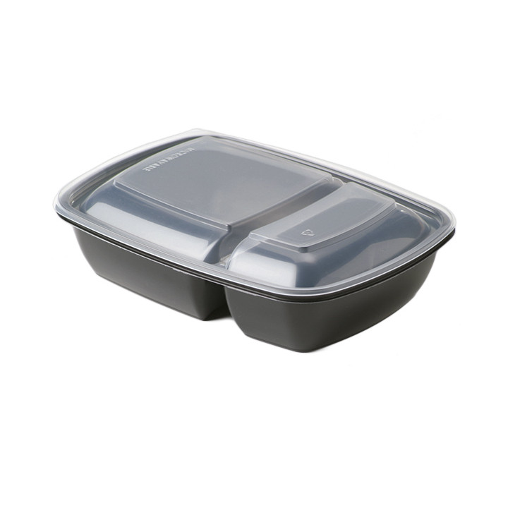 Plastic Lid for Deli Container PP Rectangular shape 2C Black and Creme 23x16,5cm (300 Units)