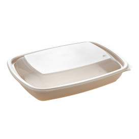 Plastic Lid for Deli Container PP Rectangular shape Black and Creme 23x16,5cm (300 Units)
