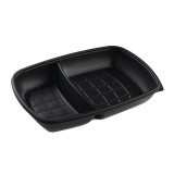 Plastic Deli Container PP 2C Black 1300ml 28x20x4cm (50 Units) 