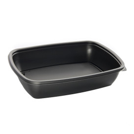 Plastic Deli Container PP Black 900ml 23x16,5cm (75 Units)  