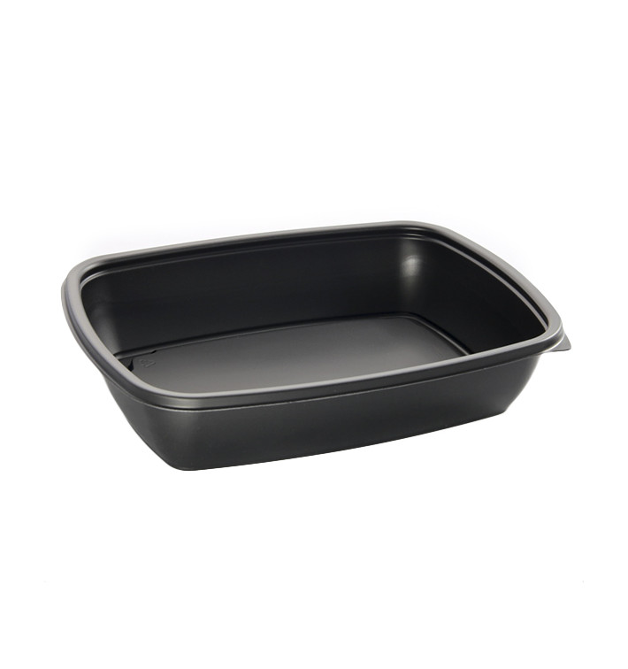 Plastic Deli Container PP Black 900ml 23x16,5cm (75 Units)  
