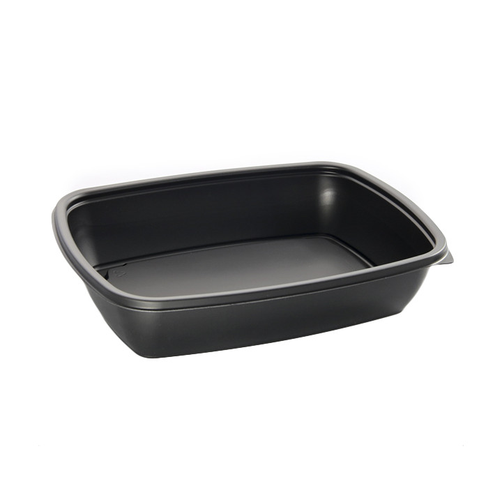 Plastic Deli Container PP Black 900ml 23x16,5cm (75 Units)  