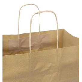 Paper Bag with Handles Kraft Flat 70g/m² 26+18x26cm (50 Units) 