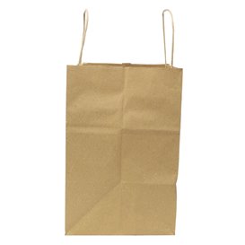 Paper Bag with Handles Kraft Flat 70g/m² 26+18x26cm (250 Units)