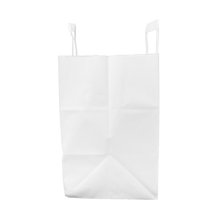Paper Bag with Handles White Flat 70g/m² 26+18x26cm (50 Units) 