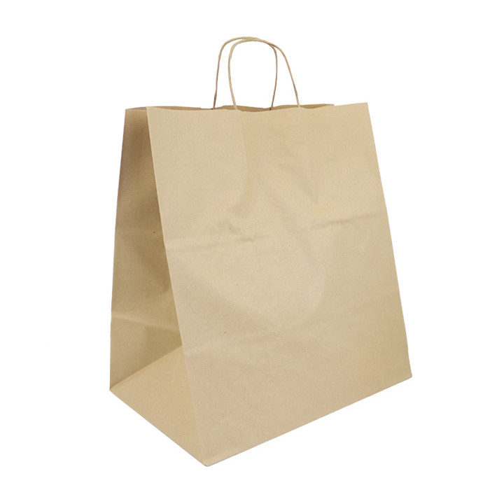Paper Bag with Handles Kraft 120g/m² 36+24x39cm (200 Units)