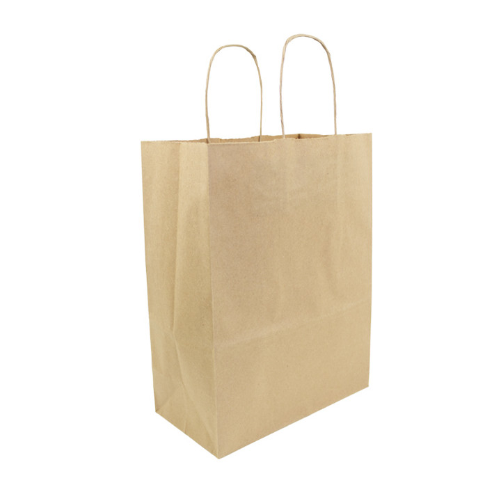 Paper Bag with Handles Kraft Hawanna 100g/m² 24+12x31cm (50 Units) 