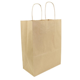 Paper Bag with Handles Kraft Hawanna 100g/m² 24+12x31cm (250 Units)