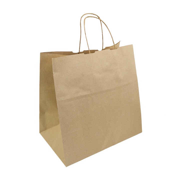 Paper Bag with Handles Kraft Hawanna 100g/m² 32+20x32cm (200 Units)