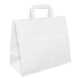 Paper Bag with Handles White Flat 70g/m² 32+22x26cm (50 Units) 