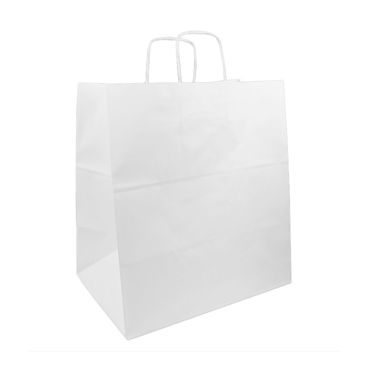 Paper Bag with Handles White 100g/m² 36+24x39cm (200 Units)