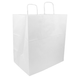 Paper Bag with Handles White 100g/m² 36+24x39cm (200 Units)