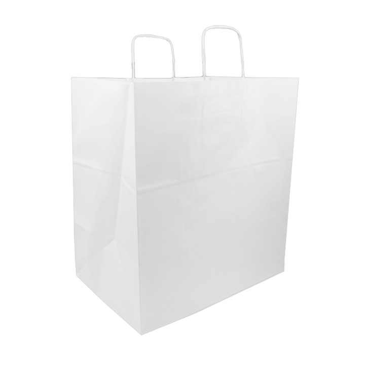 Paper Bag with Handles White 100g/m² 36+24x39cm (200 Units)