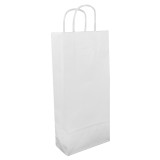 Paper Bottle Bag with Handles White 18+8x39cm (50 Units) 