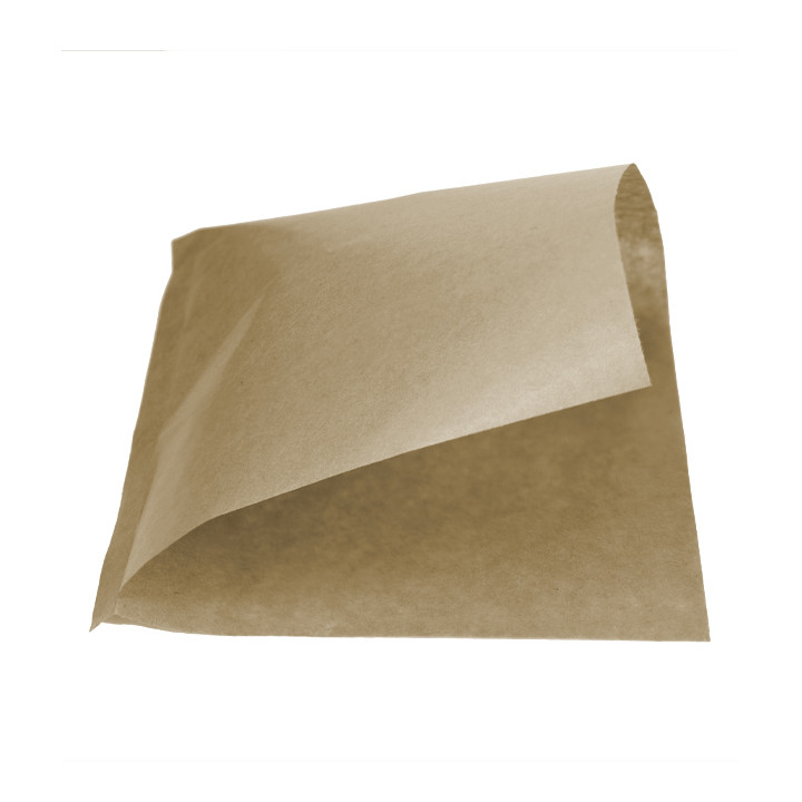 Paper Food Bag Grease-Proof Opened L Shape 12x12,2cm Natural (6000 Units)