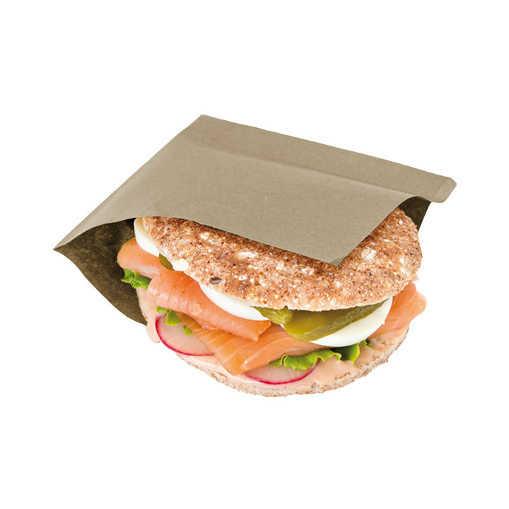 Paper Food Bag Grease-Proof Opened L Shape 18x18,2cm Natural (100 Units)