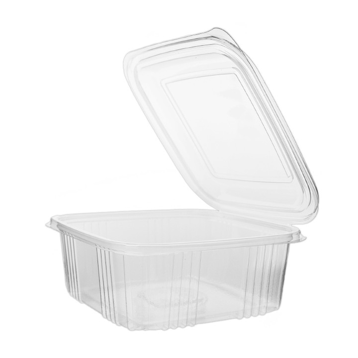 Plastic Hinged Deli Container Microwavable PP Square Shape 750ml (50 Units)  