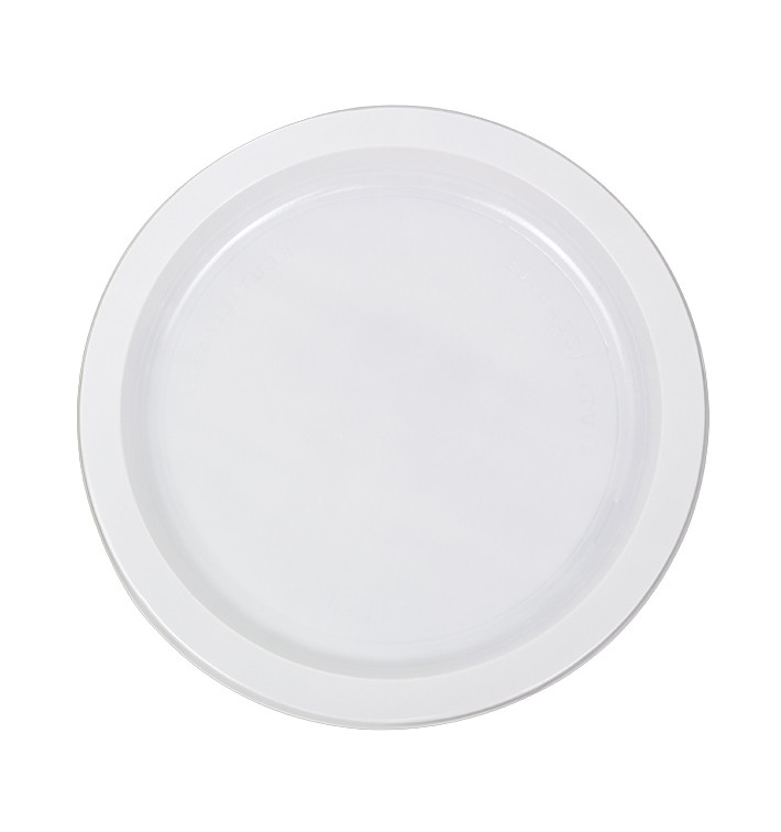 Reusable Plate Flat Economic PS White Ø22cm (300 Units)