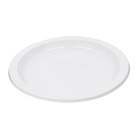 Reusable Plate Flat Economic PS White Ø22cm (300 Units)