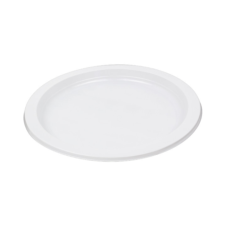 Reusable Plate Flat Economic PS White Ø22cm (300 Units)