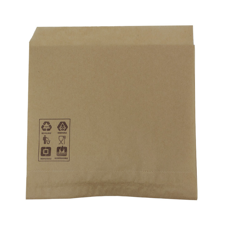 Paper Food Bag Grease-Proof Opened L Shape Kraft 15x15cm (250 Units)  
