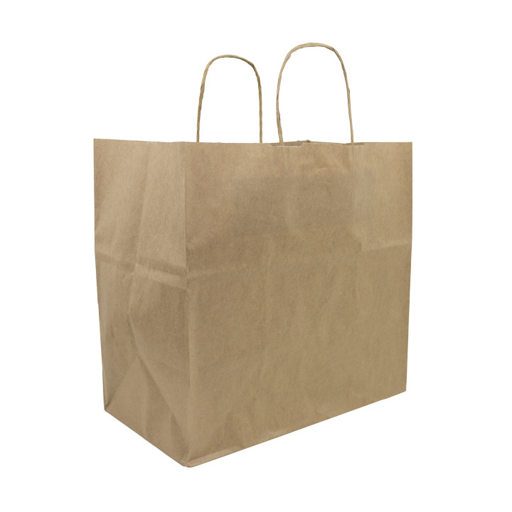 Paper Bag with Handles Kraft Brown 80g/m² 30+18x29cm (250 Units)
