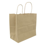 Paper Bag with Handles Kraft Brown 100g/m² 27+14x26cm (25 Units) 