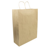 Paper Bag with Handles Kraft Hawanna 100g/m² 32+12x41cm (50 Units) 