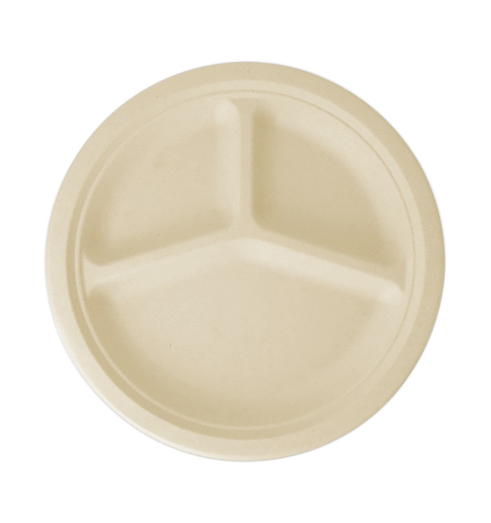 Sugarcane Plate 3C Natural Ø26 cm (800 Units)