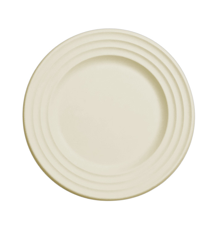 Sugarcane Plate Premium Wave Natural Ø23cm (500 Units) 