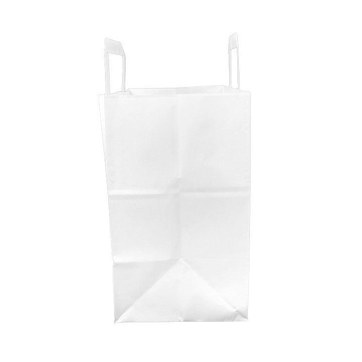 Paper Bag with Handles White Flat 70g/m² 32+22x26cm (250 Units)
