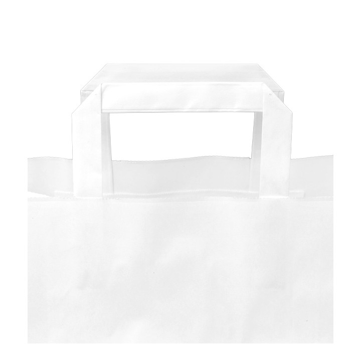 Paper Bag with Handles White Flat 70g/m² 32+22x26cm (250 Units)
