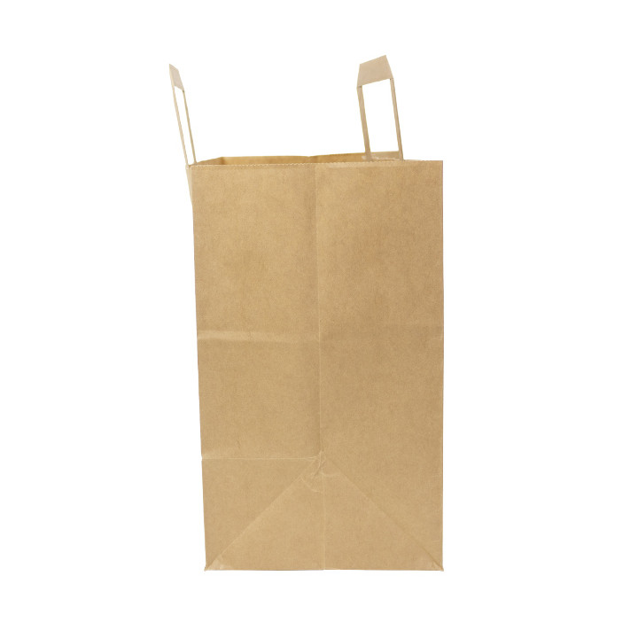 Paper Bag with Handles Kraft Flat 70g/m² 32+22x26cm (50 Units) 