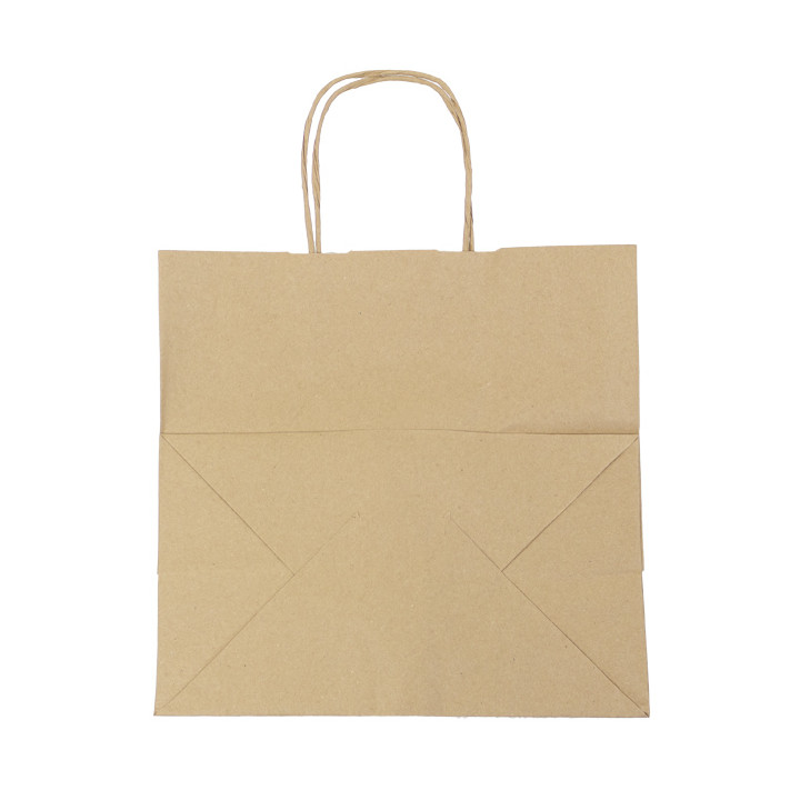 Paper Bag with Handles Kraft Hawanna 100g/m² 28+16x27cm (250 Units)
