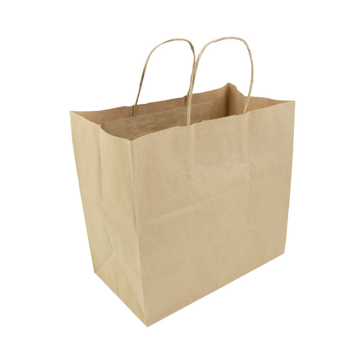 Paper Bag with Handles Kraft Hawanna 100g/m² 28+16x27cm (250 Units)
