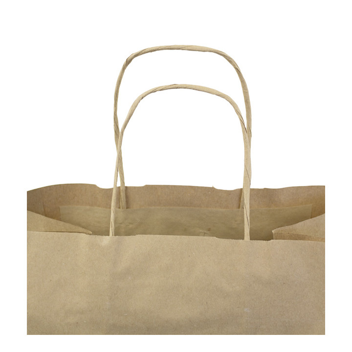 Paper Bag with Handles Kraft Hawanna 100g/m² 28+16x27cm (250 Units)
