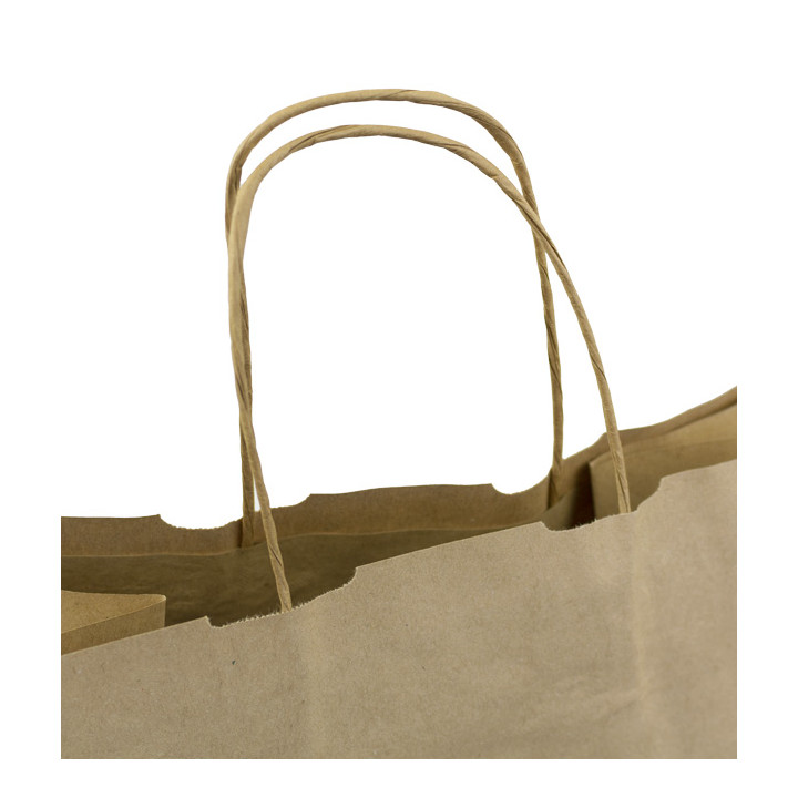 Paper Bag with Handles Kraft Hawanna 100g/m² 32+20x32cm (200 Units)