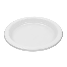 Reusable Plate Flat Economic PS White Ø17cm (25 Units) 