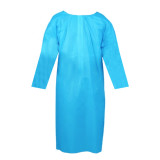 Disposable Lab Coat PE Back Closure Tie Belt Blue (10 Units) 