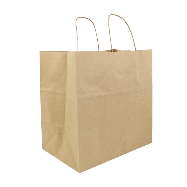 Paper Bag with Handles Kraft Hawanna 100g/m² 32+20x32cm (200 Units)