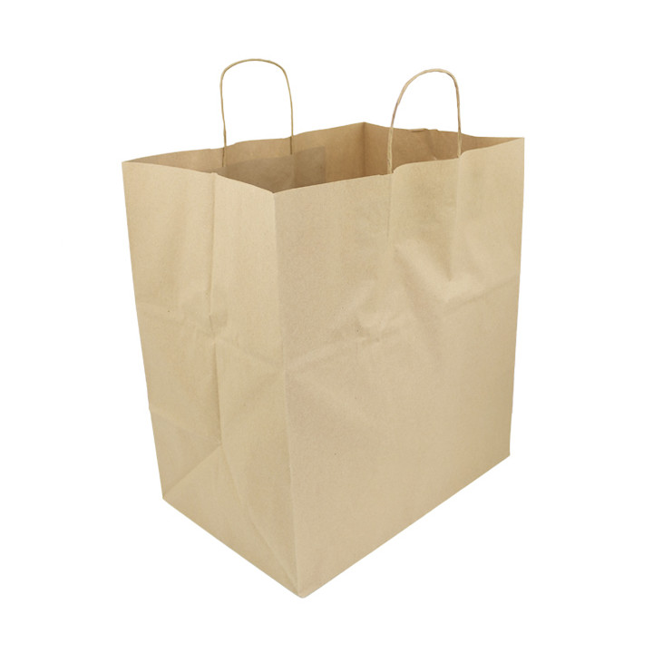 Paper Bag with Handles Kraft 120g/m² 36+24x39cm (200 Units)