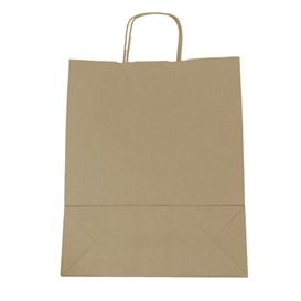 Paper Bag with Handles Kraft 100g/m² 32+12x40cm (25 Units)