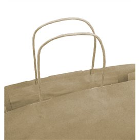Paper Bag with Handles Kraft 100g/m² 32+12x40cm (250 Units)