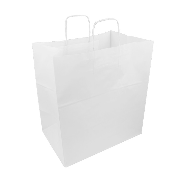 Paper Bag with Handles White 100g/m² 36+24x39cm (200 Units)